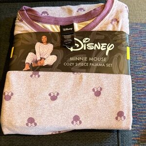 Disney Minnie Mouse Womens Small Pajama 2-piece Set - Purple NWT